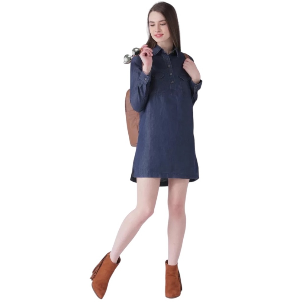 Forever 21 Navy Long Sleeve Dress